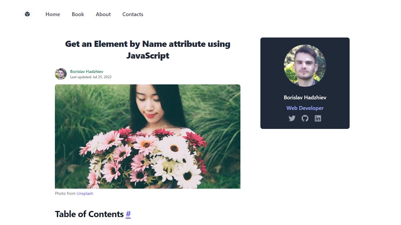 Get an Element by Name attribute using JavaScript | bobbyhadz
